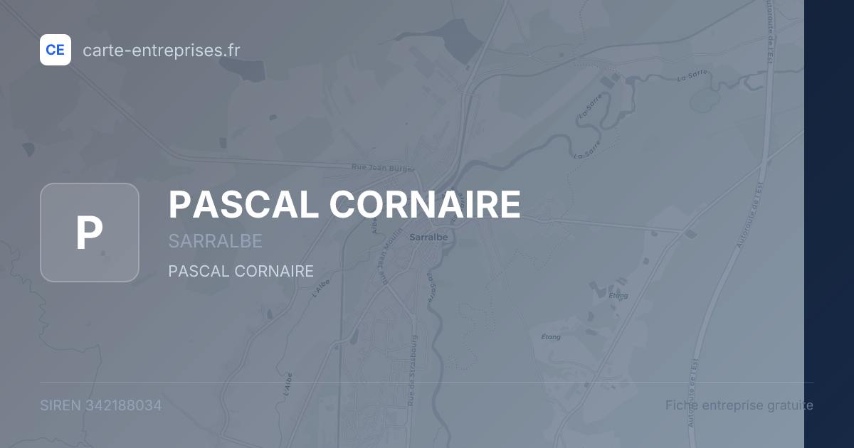 PASCAL CORNAIRE — 342188034 — fiche entreprise