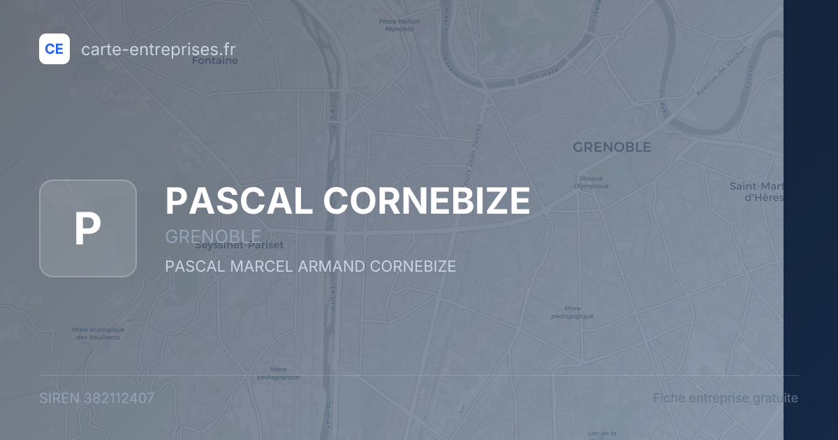 PASCAL CORNEBIZE — 382112407 — fiche entreprise