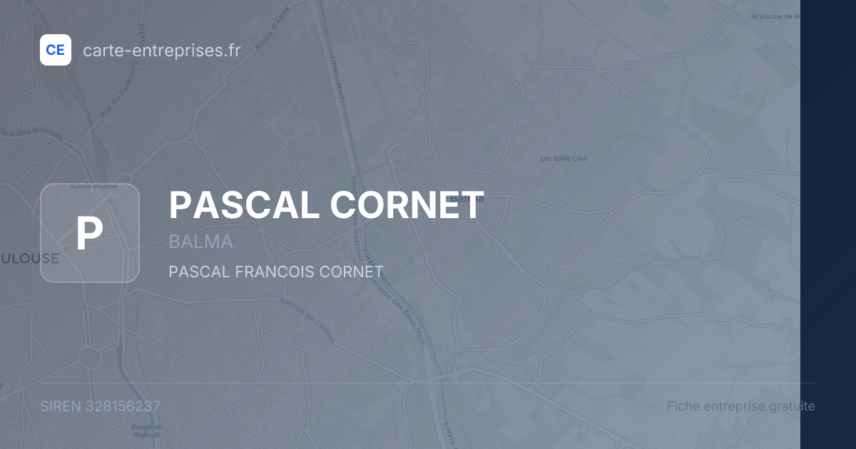 PASCAL CORNET — 328156237 — fiche entreprise