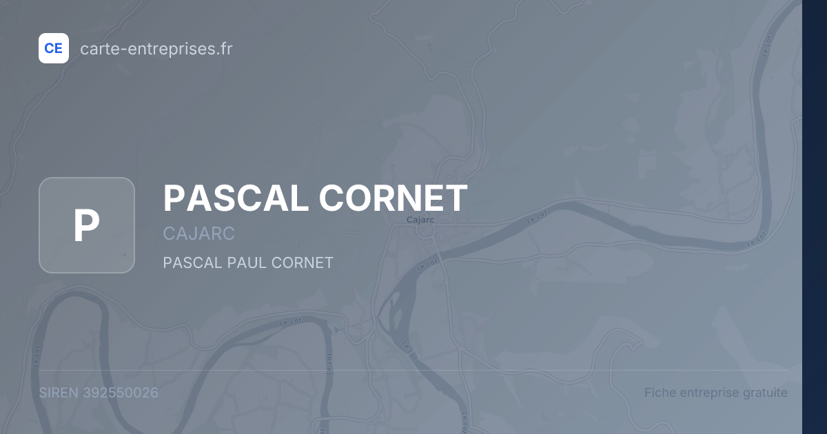 PASCAL CORNET — 392550026 — fiche entreprise