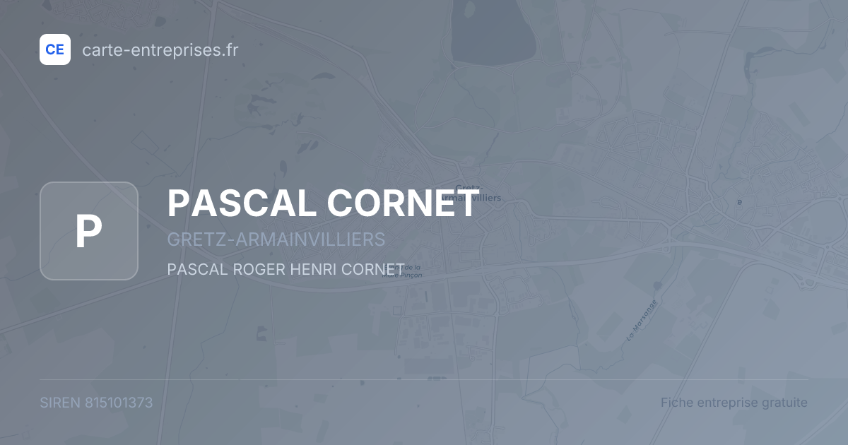 PASCAL CORNET — 815101373 — fiche entreprise
