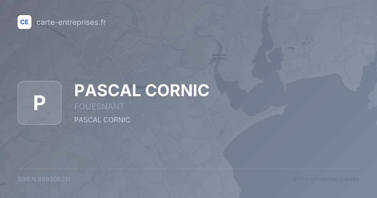PASCAL CORNIC — 898806211 — fiche entreprise