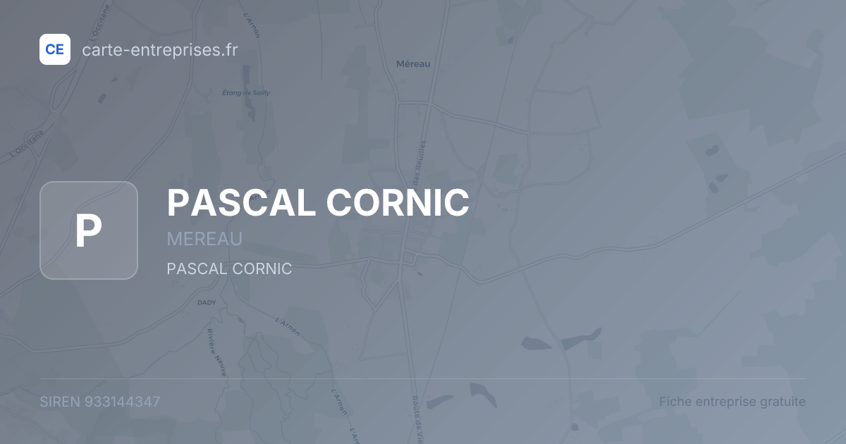 PASCAL CORNIC — 933144347 — fiche entreprise