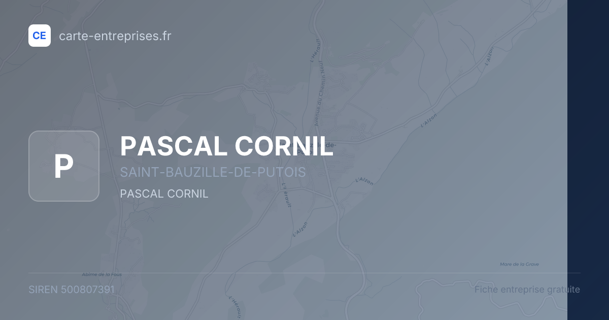 PASCAL CORNIL — 500807391 — fiche entreprise