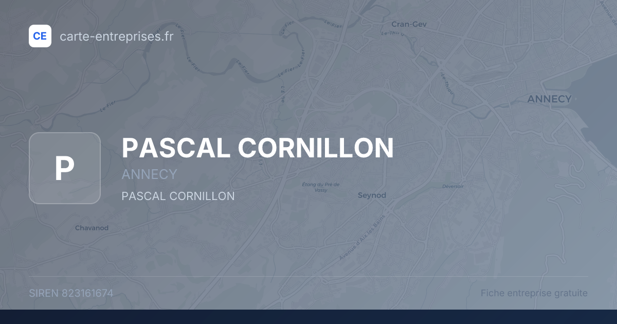 PASCAL CORNILLON — 823161674 — fiche entreprise
