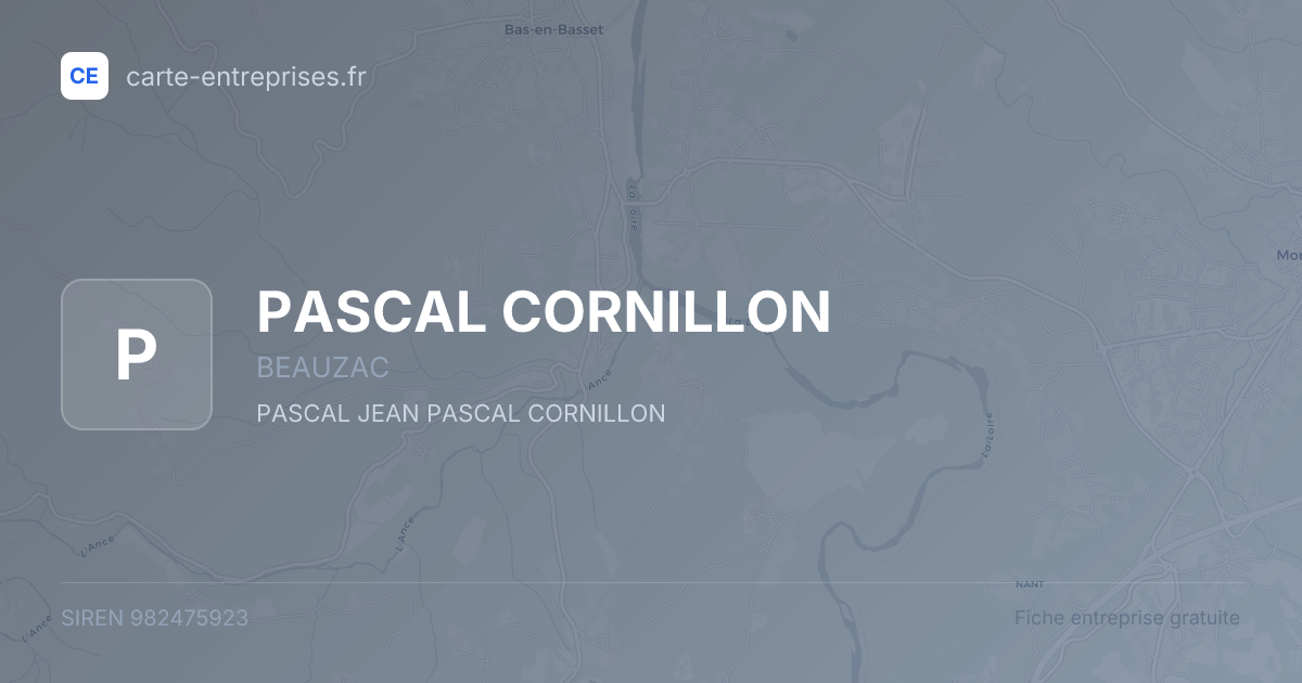 PASCAL CORNILLON — 982475923 — fiche entreprise
