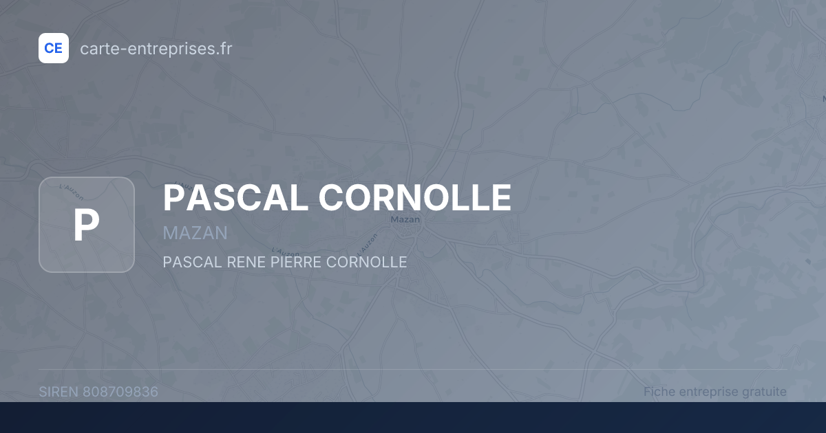 PASCAL CORNOLLE — 808709836 — fiche entreprise