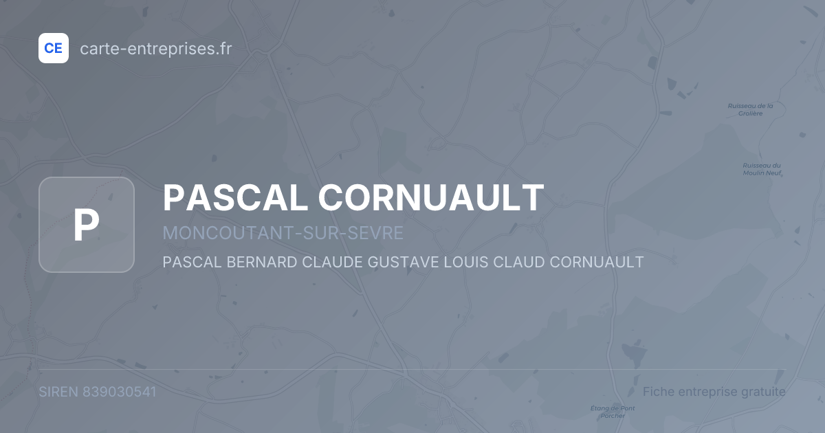 PASCAL CORNUAULT — 839030541 — fiche entreprise