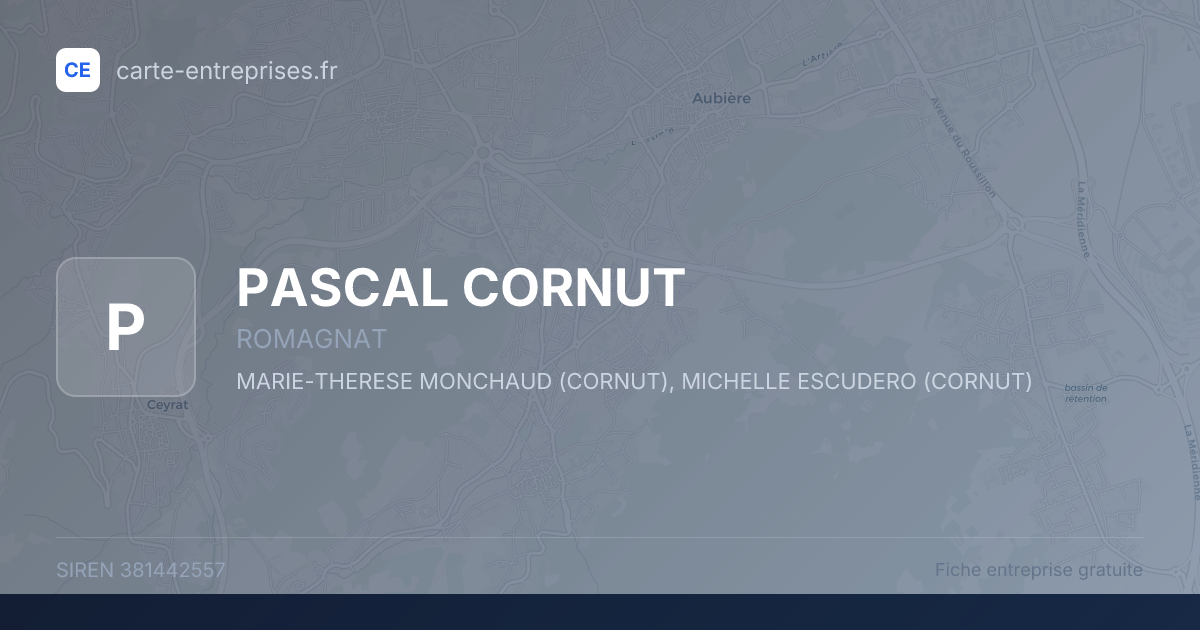 PASCAL CORNUT — 381442557 — fiche entreprise