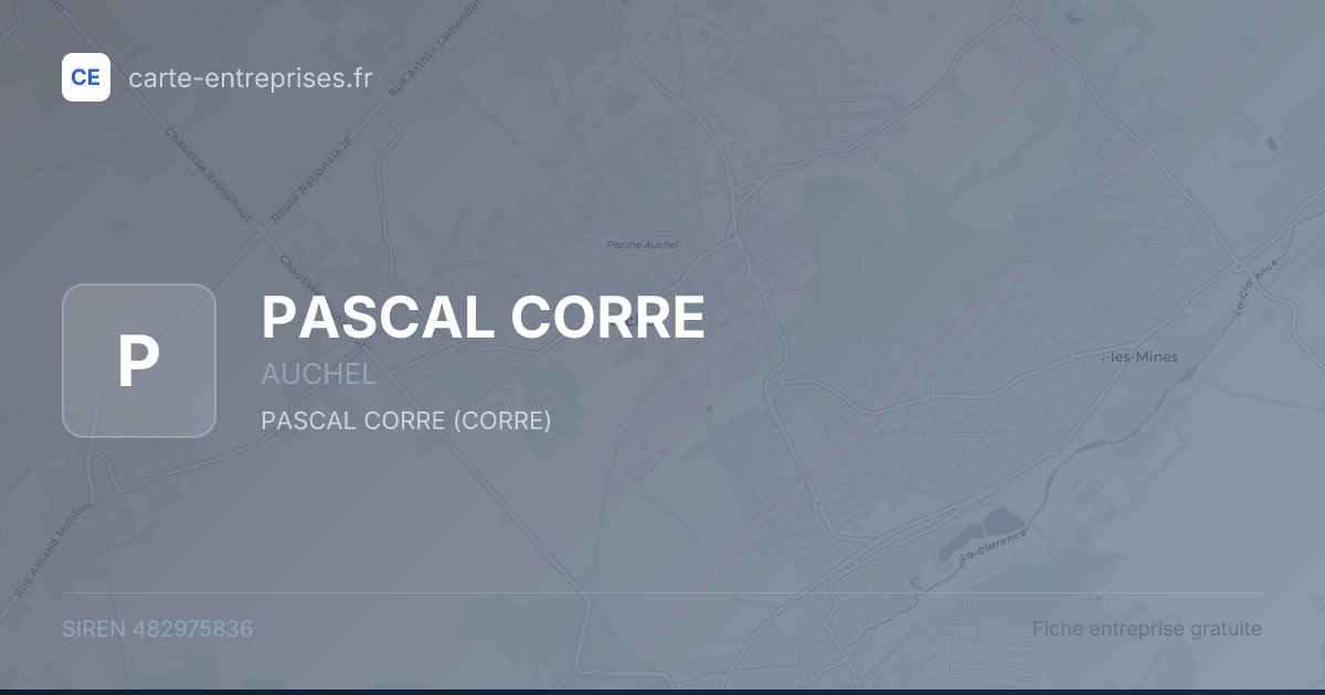 PASCAL CORRE — 482975836 — fiche entreprise