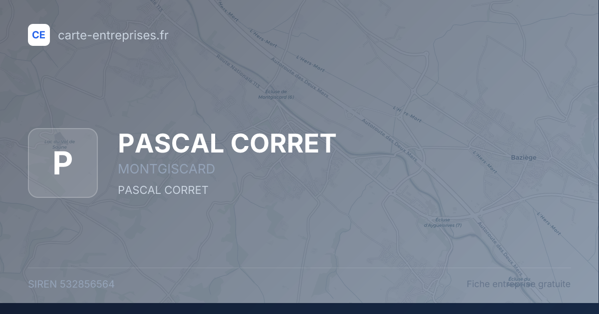 PASCAL CORRET — 532856564 — fiche entreprise