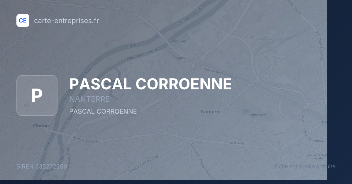 PASCAL CORROENNE — 335272290 — fiche entreprise