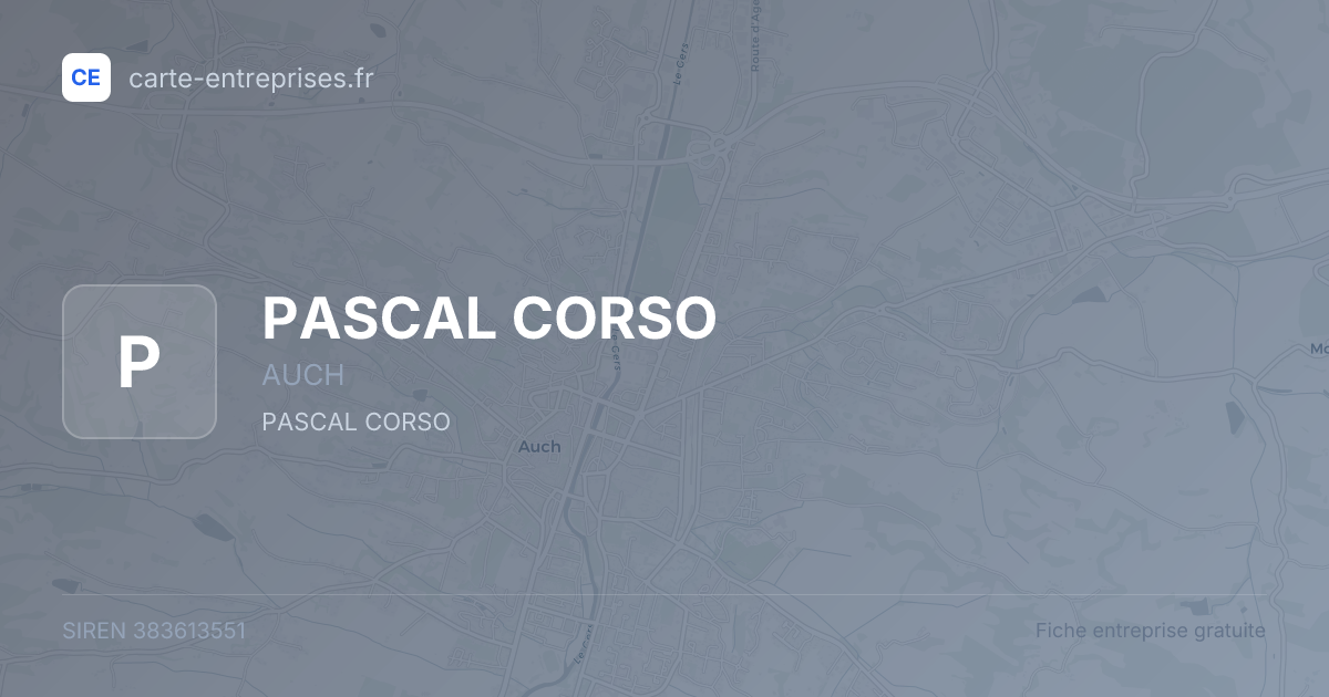 PASCAL CORSO — 383613551 — fiche entreprise