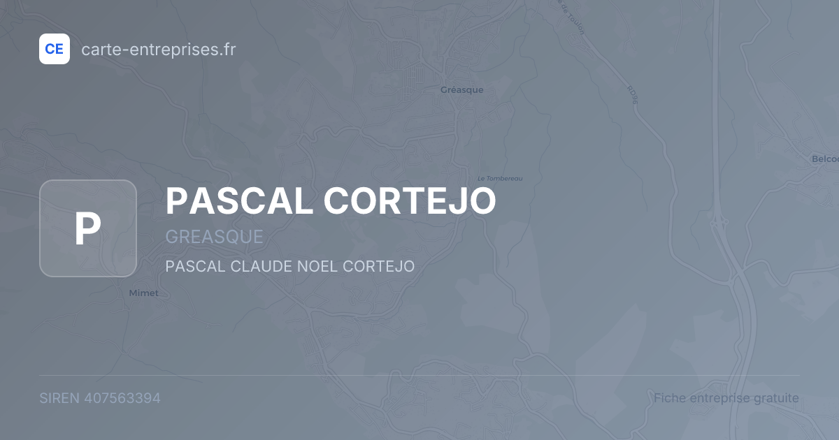 PASCAL CORTEJO — 407563394 — fiche entreprise