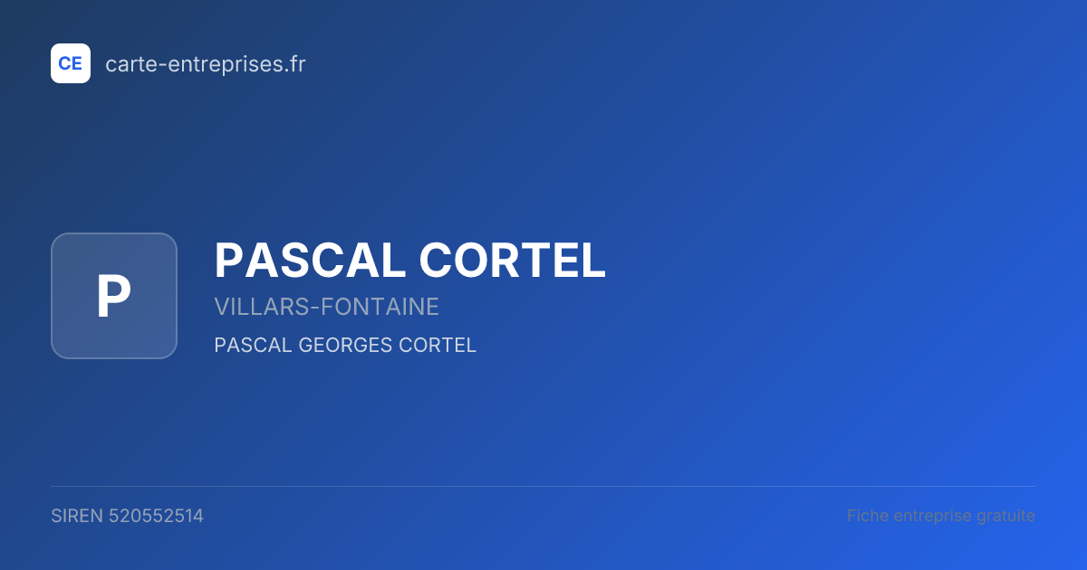PASCAL CORTEL — 520552514 — fiche entreprise