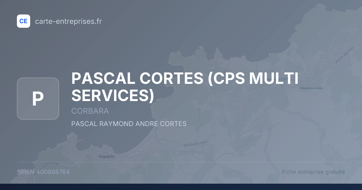 PASCAL CORTES (CPS MULTI SERVICES) — 400888764 — fiche entreprise