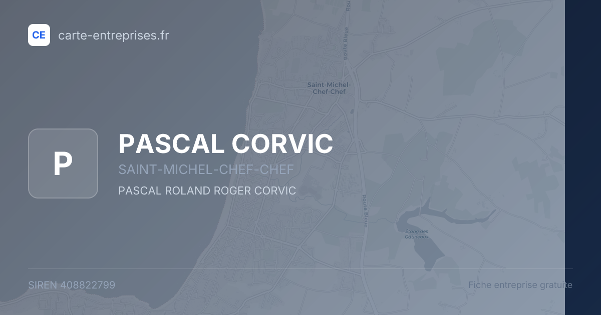 PASCAL CORVIC — 408822799 — fiche entreprise
