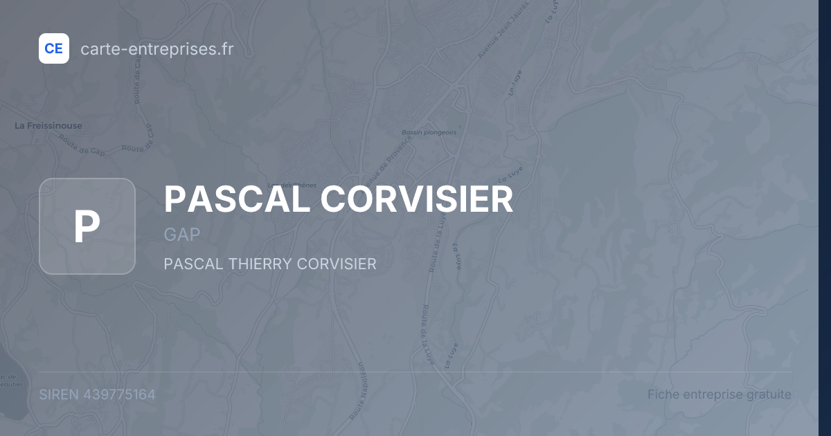 PASCAL CORVISIER — 439775164 — fiche entreprise