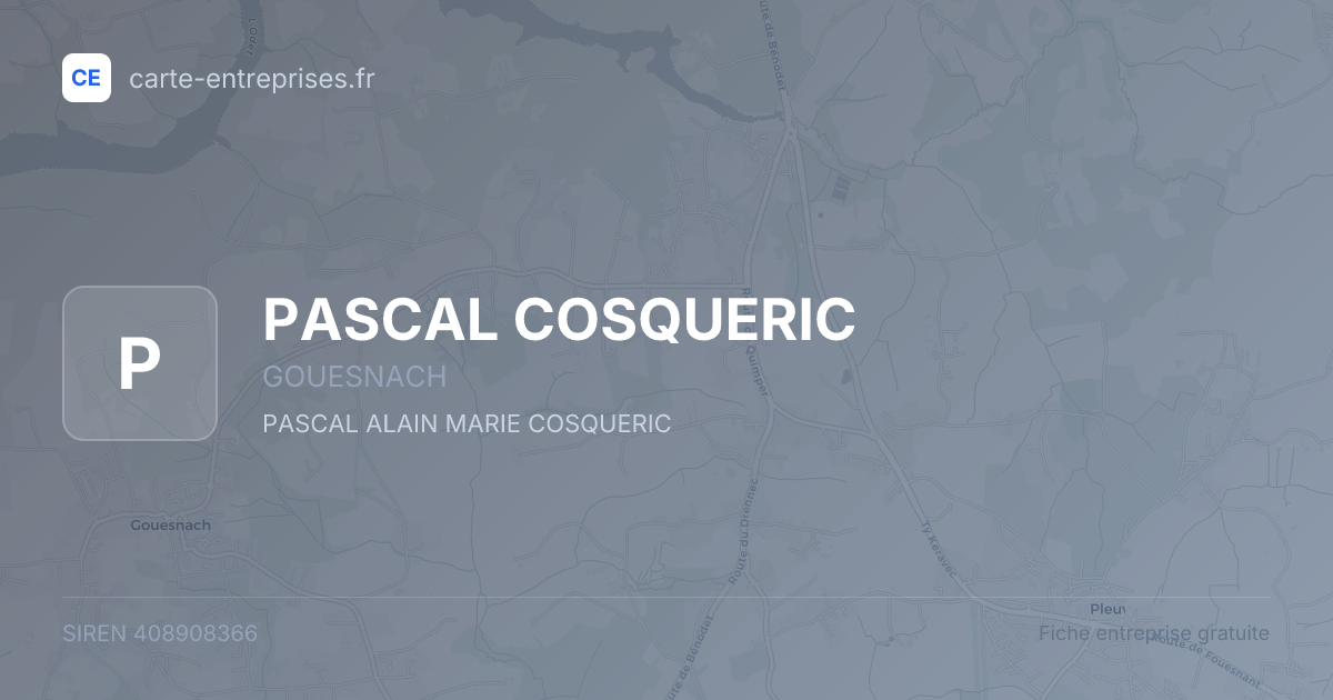 PASCAL COSQUERIC — 408908366 — fiche entreprise
