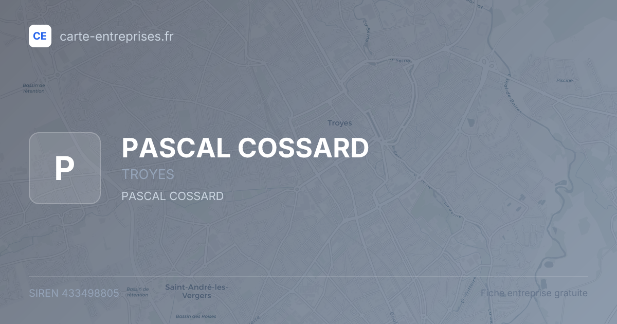 PASCAL COSSARD — 433498805 — fiche entreprise