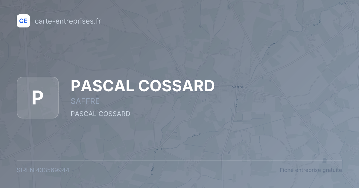 PASCAL COSSARD — 433569944 — fiche entreprise