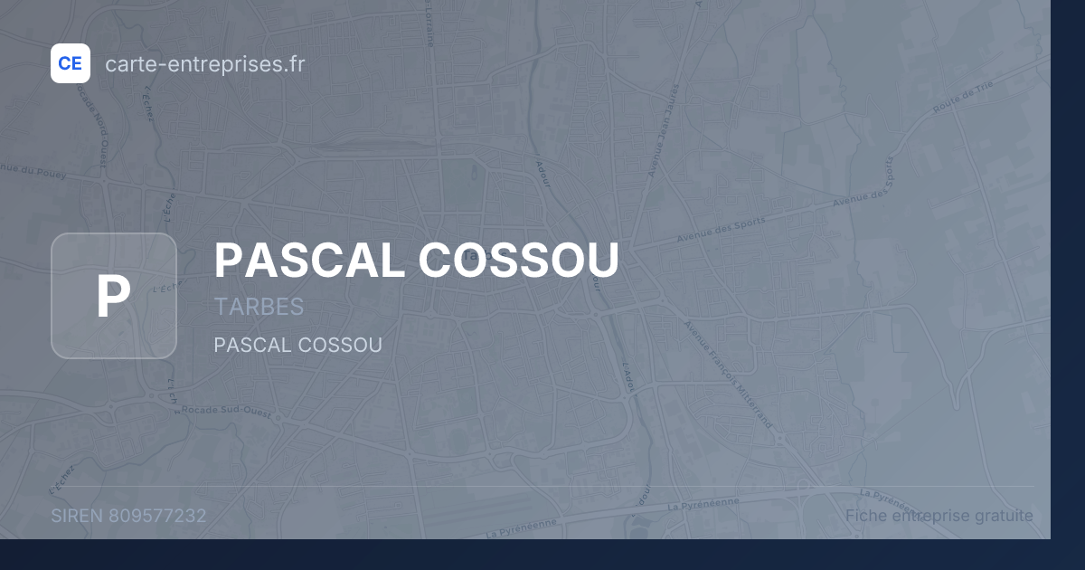 PASCAL COSSOU — 809577232 — fiche entreprise
