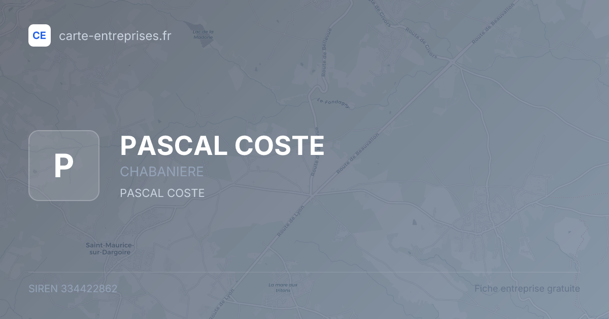 PASCAL COSTE — 334422862 — fiche entreprise