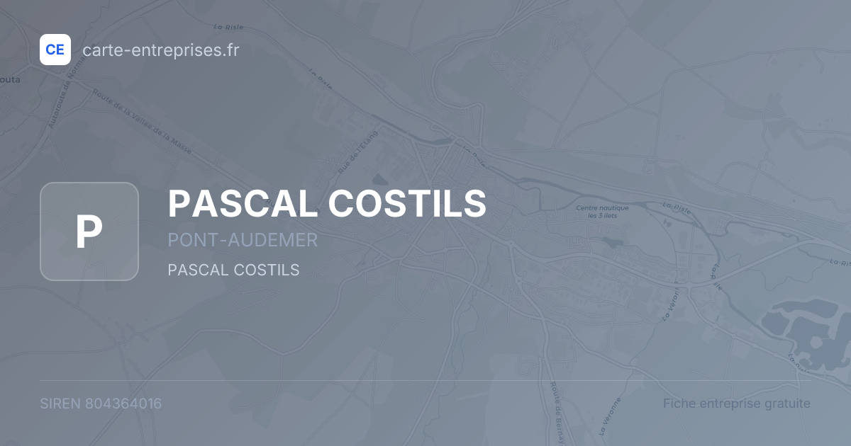 PASCAL COSTILS — 804364016 — fiche entreprise