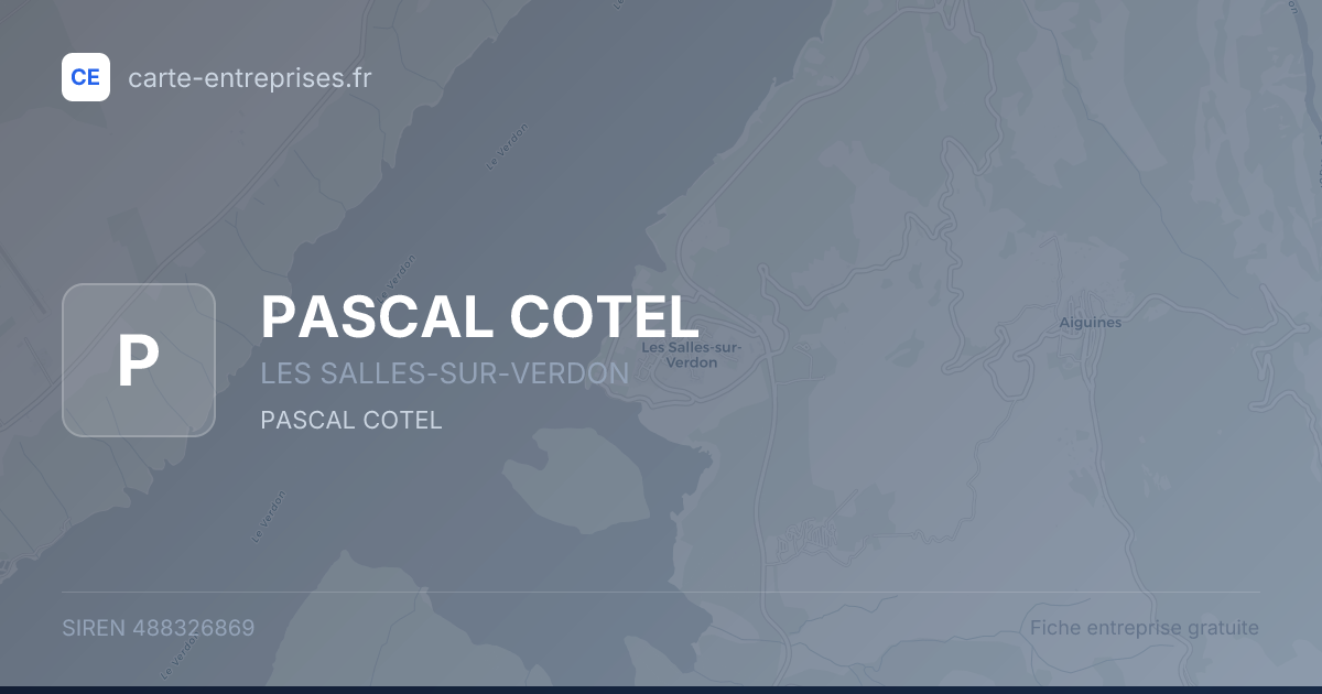 PASCAL COTEL — 488326869 — fiche entreprise