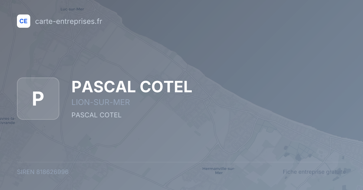 PASCAL COTEL — 818626996 — fiche entreprise