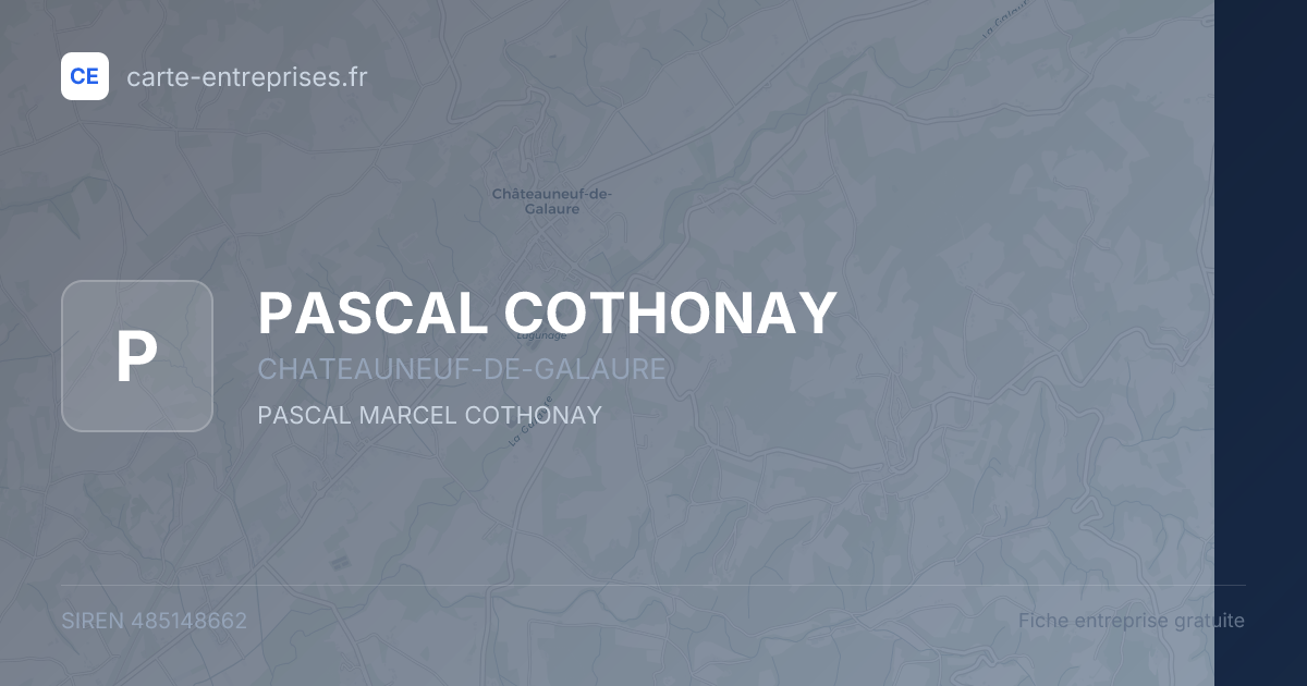 PASCAL COTHONAY — 485148662 — fiche entreprise