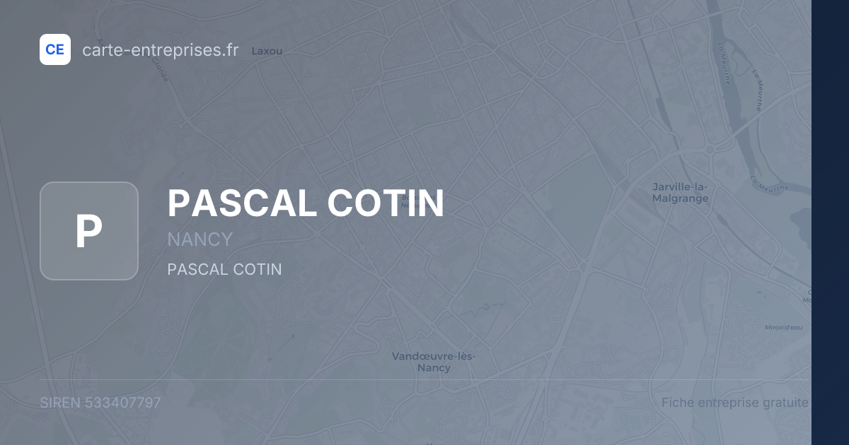 PASCAL COTIN — 533407797 — fiche entreprise