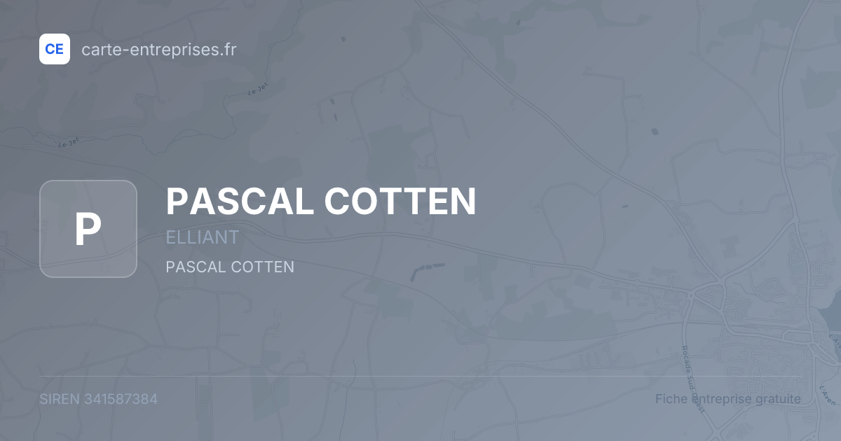 PASCAL COTTEN — 341587384 — fiche entreprise