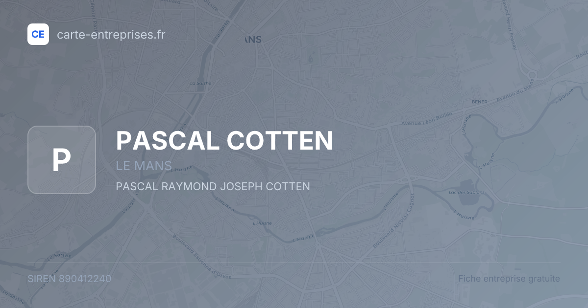 PASCAL COTTEN — 890412240 — fiche entreprise