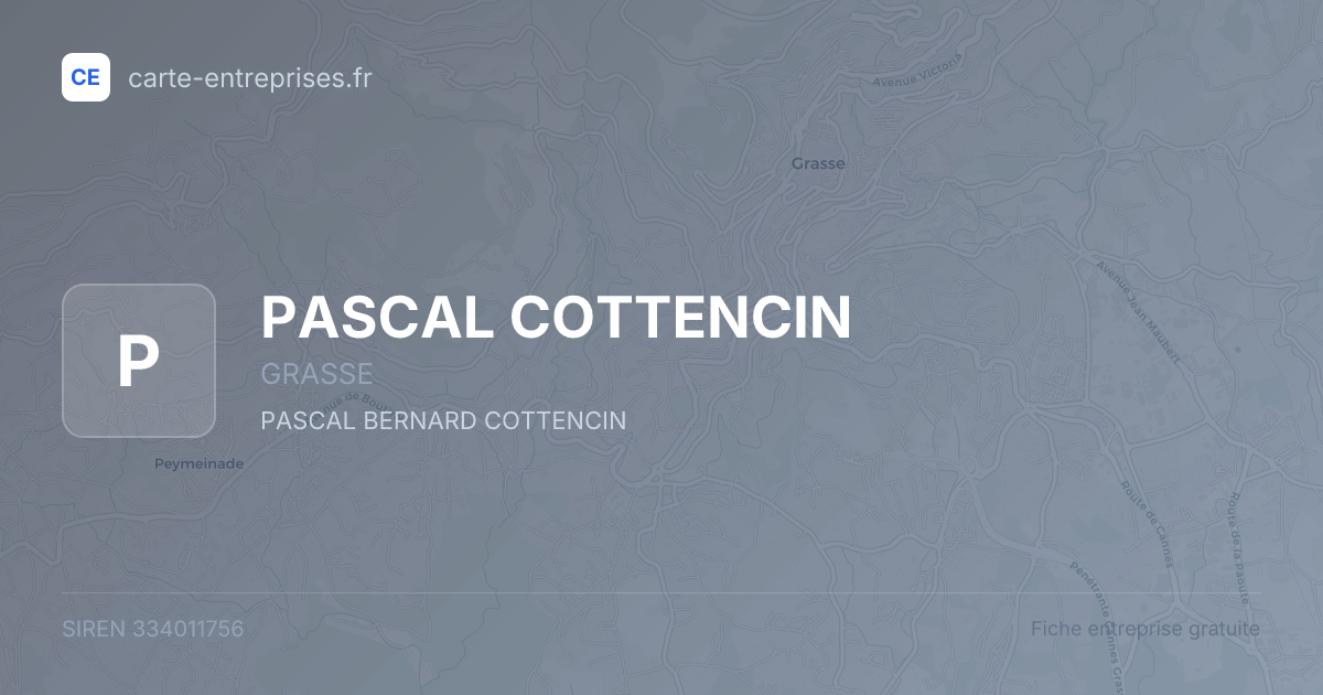 PASCAL COTTENCIN — 334011756 — fiche entreprise