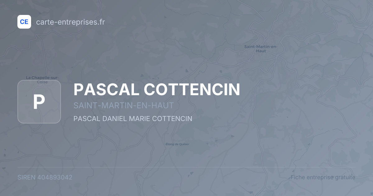 PASCAL COTTENCIN — 404893042 — fiche entreprise