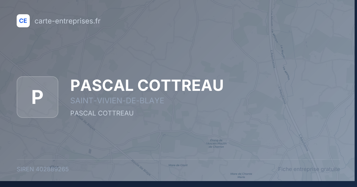 PASCAL COTTREAU — 402889265 — fiche entreprise