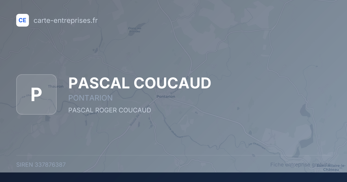 PASCAL COUCAUD — 337876387 — fiche entreprise