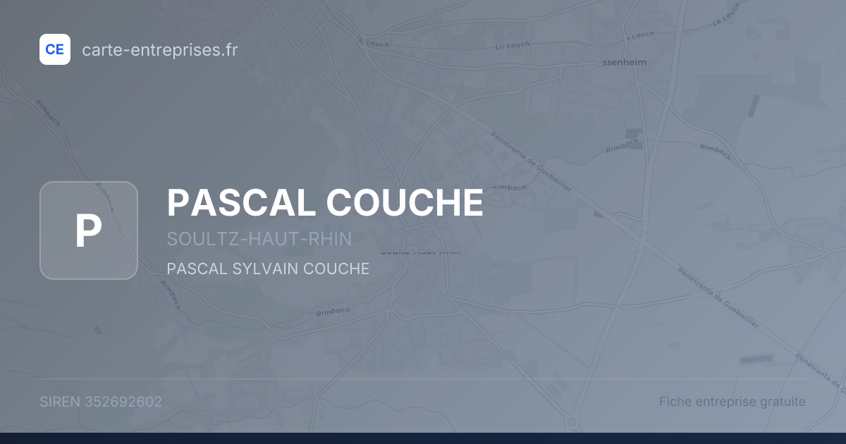 PASCAL COUCHE — 352692602 — fiche entreprise