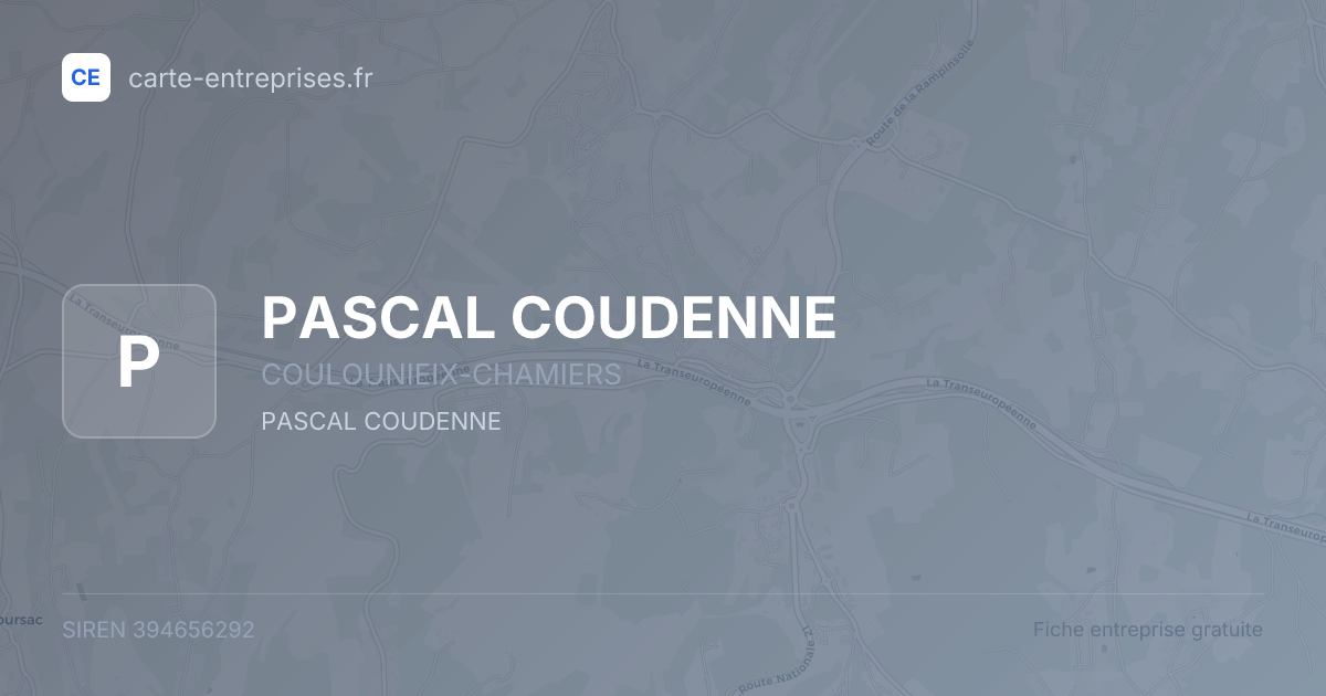 PASCAL COUDENNE — 394656292 — fiche entreprise