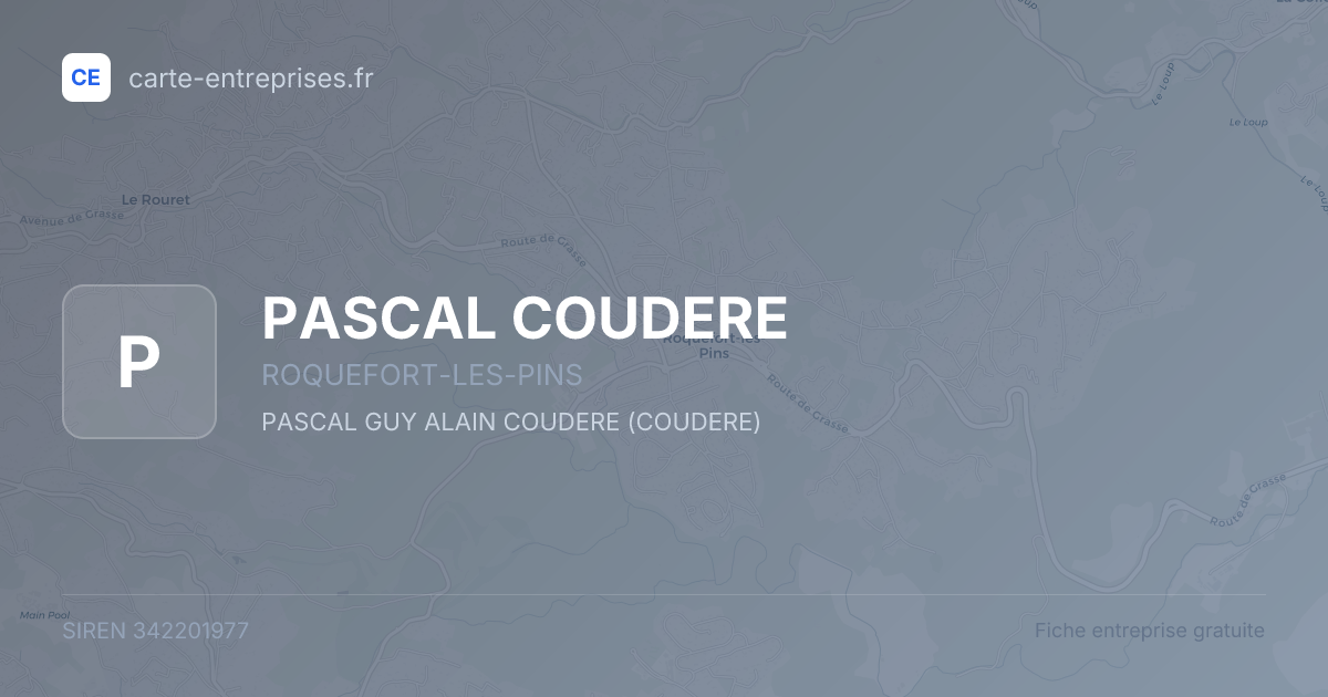 PASCAL COUDERE — 342201977 — fiche entreprise