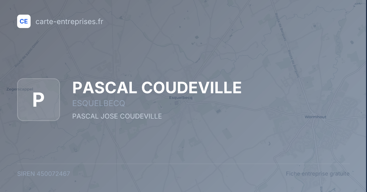 PASCAL COUDEVILLE — 450072467 — fiche entreprise