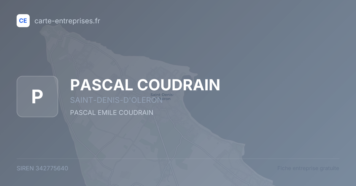 PASCAL COUDRAIN — 342775640 — fiche entreprise