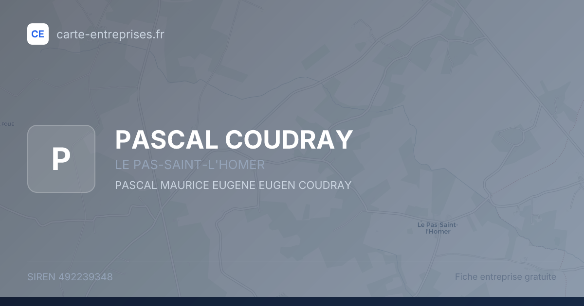 PASCAL COUDRAY — 492239348 — fiche entreprise