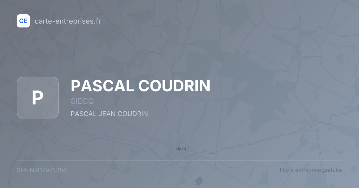PASCAL COUDRIN — 817978356 — fiche entreprise