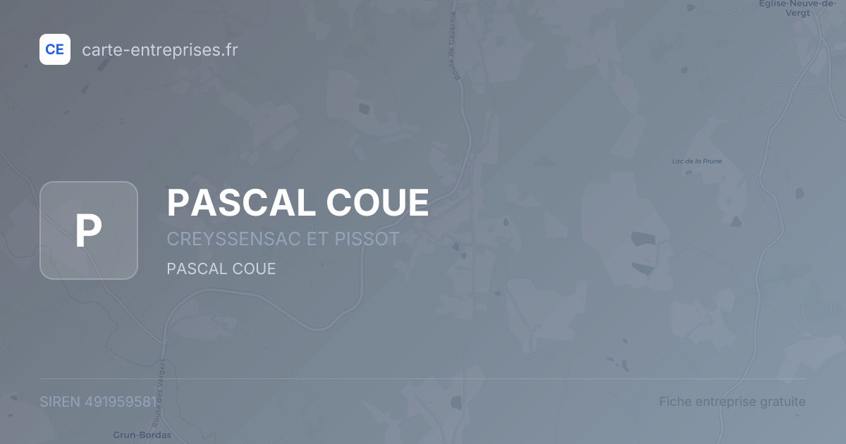 PASCAL COUE — 491959581 — fiche entreprise