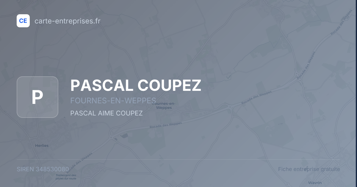 PASCAL COUPEZ — 348530080 — fiche entreprise
