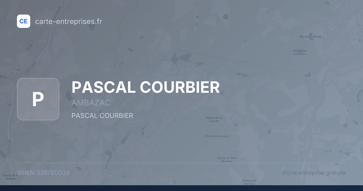 PASCAL COURBIER — 339780033 — fiche entreprise