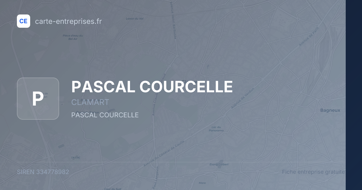 PASCAL COURCELLE — 334778982 — fiche entreprise