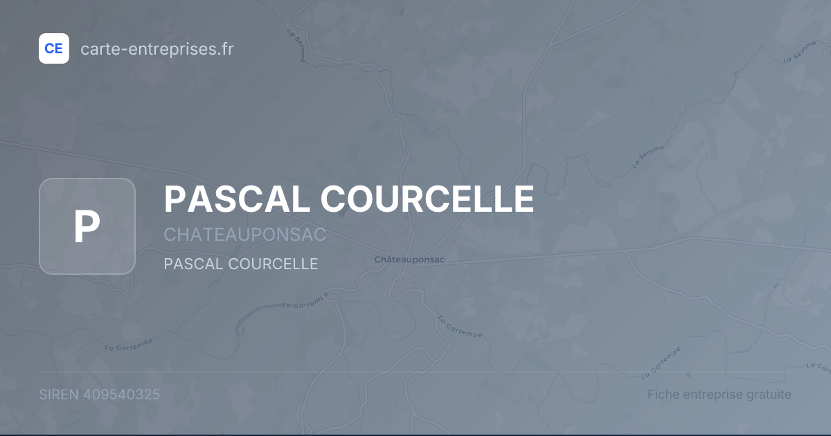 PASCAL COURCELLE — 409540325 — fiche entreprise